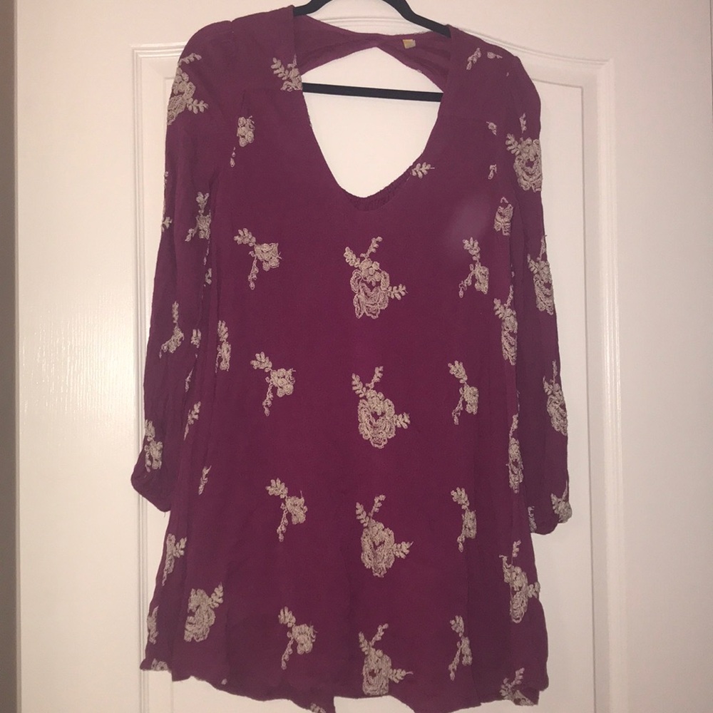 Free people floral long sleeve dress